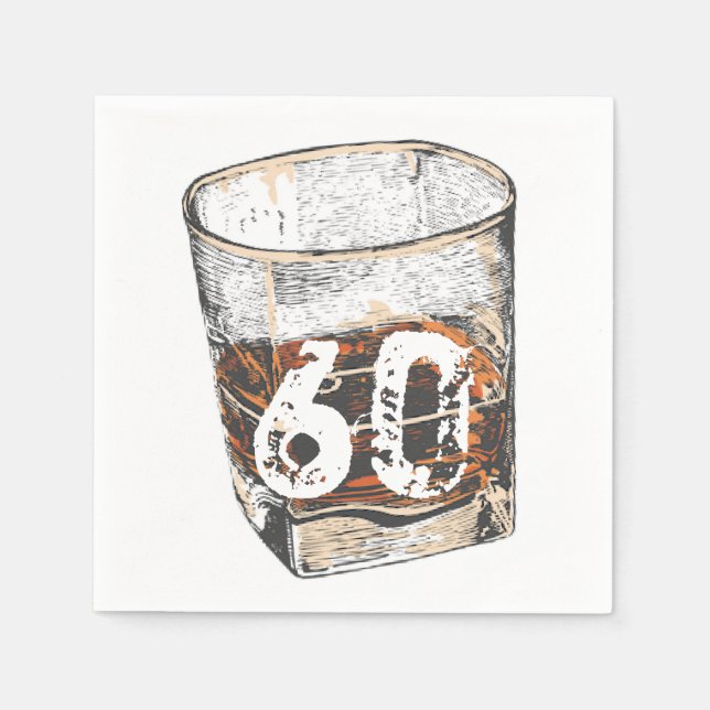 Whiskey Birthday, Einladung für Männer, EDITABLE Serviette (Vorderseite)