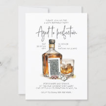 Whiskey Birthday Invitation Poker Party Invitation