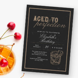 Whiskey Black Aged to Perfection Birthday Party Einladung