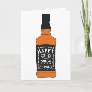 Whiskey Bottle 21st Birthday Whiskey Lovers Karte