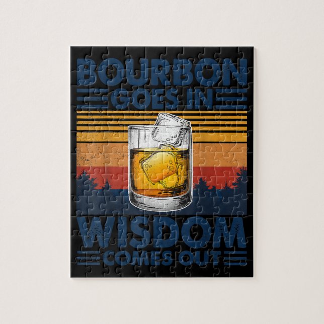 Whiskey Bourbon geht in Weisheit kommt heraus Puzzle (Vertikal)