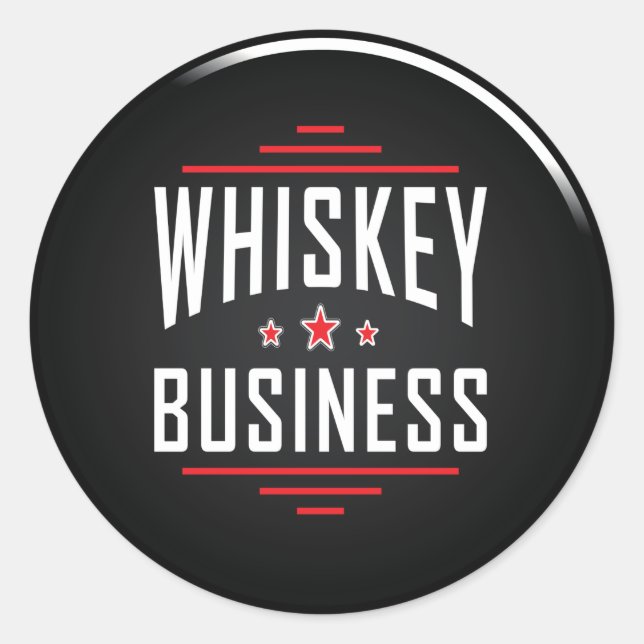 Whiskey Business Classic Round Sticker (Vorderseite)