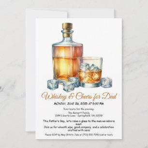 Whiskey & Cheers für Dad – Vatertags-Einladung Einladung