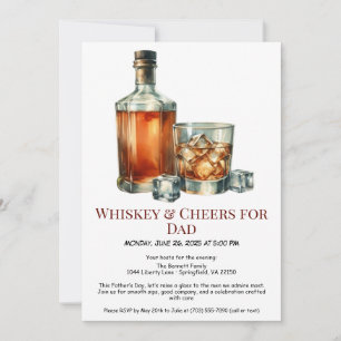 Whiskey & Cheers für Dad – Vatertags-Einladung Einladung