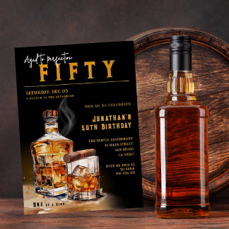 Whiskey Cigar Magazine Cover Geburtstagsparty Einladung