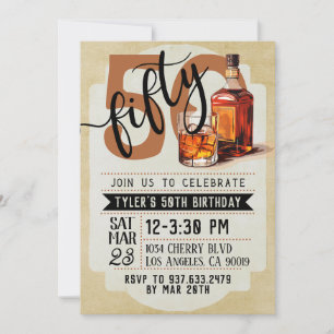 Whiskey & Cigars 50. Geburtstag Einladung