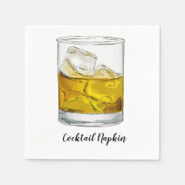 Whiskey Cocktail Napkin Serviette