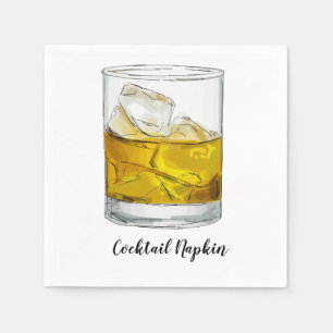 Whiskey Cocktail Napkin Serviette