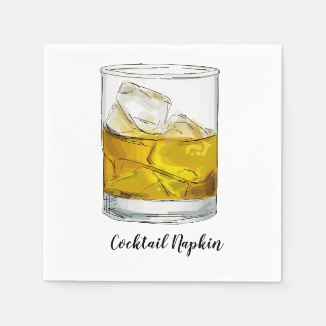 Whiskey Cocktail Napkin Serviette (Vorderseite)