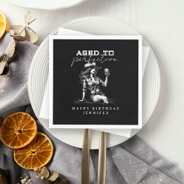 Whiskey Cowgirl Aged to Perfection Birthday Party Serviette