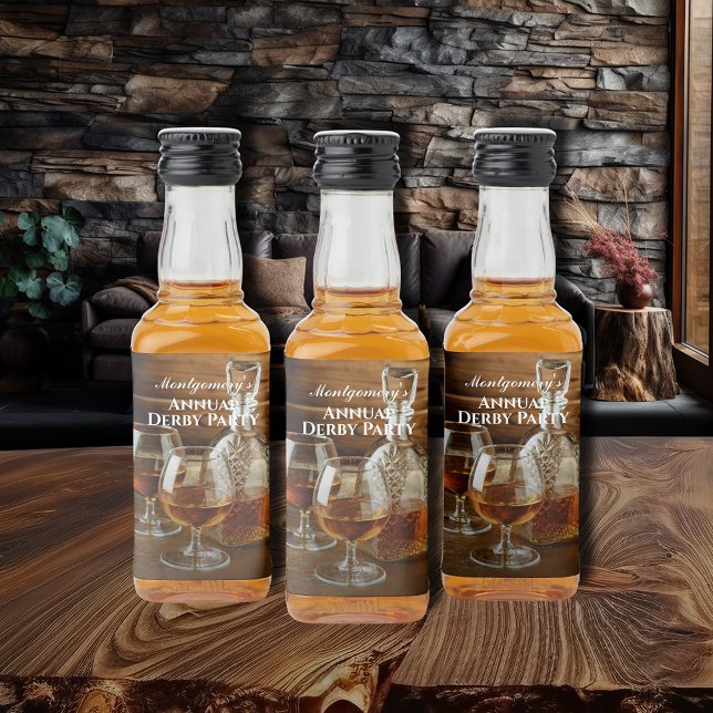 Whiskey Decanter Derby Party Mini Alkoholflaschenetikett (Whiskey Decanter Derby Party Mini Liquor Bottle Labels)