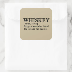 Whiskey Definition lustige Alkohol Redewendungen G Quadratischer Aufkleber