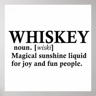 Whiskey-Definition lustige alkoholische Redewendun Poster