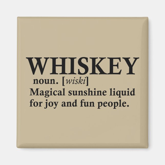Whiskey-Definition lustige Trinkquoten Magnet (Vorne)