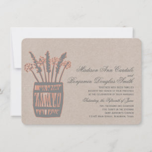 Whiskey-Fass aus Weizen Rustikale Hochzeitskarten Einladung