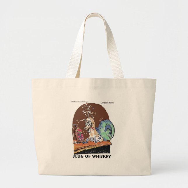 Whiskey Funny Snail Geschenke & T-Shirts Jumbo Stoffbeutel (Vorne)