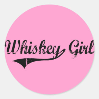 Whiskey Girl Runder Aufkleber