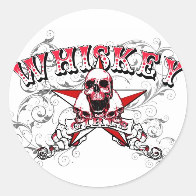 Whiskey Girls Skulls Sticker (Vorderseite)