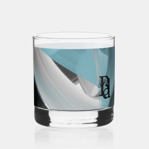 Whiskey Glas Abstrakte Dekoration Trend Blau Ozean