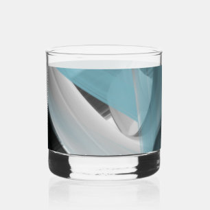 Whiskey Glas Abstrakte Dekoration Trend Blau Ozean