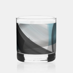 Whiskey Glas Abstrakte Dekoration Trend Blau Ozean