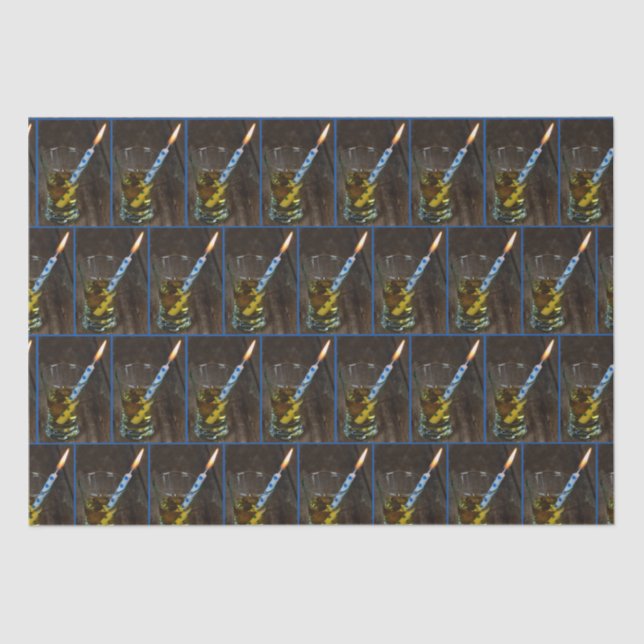 Whiskey Glass mit Birthday Candle Seidenpapier (Vorderseite)