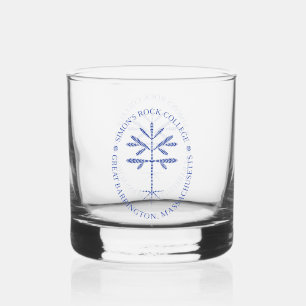 Whiskey Glass mit dem Simon's Rock Siegel in Blue Whiskyglas