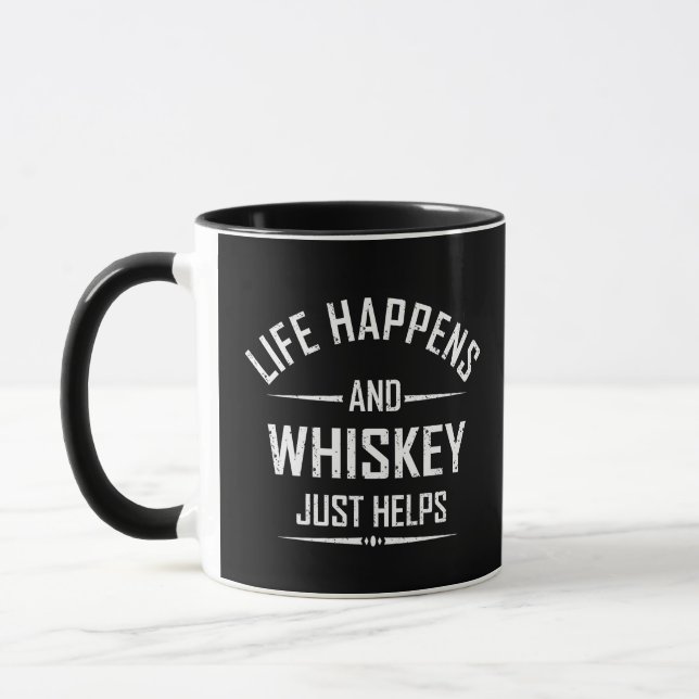 Whiskey hilft lustigen Zitaten Alkohol trinken Red Tasse (Links)