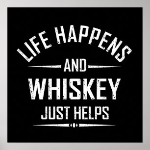 Whiskey hilft lustigen Zitaten Alkohol trinken Spr Poster