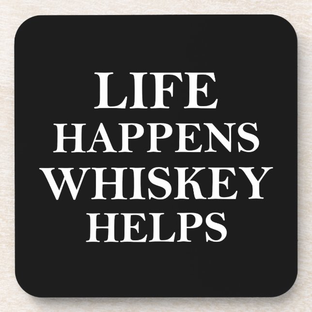 Whiskey hilft witzige Redewendungen Getränkeuntersetzer (Vorderseite)