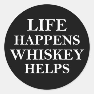 Whiskey hilft witzige Redewendungen Runder Aufkleber