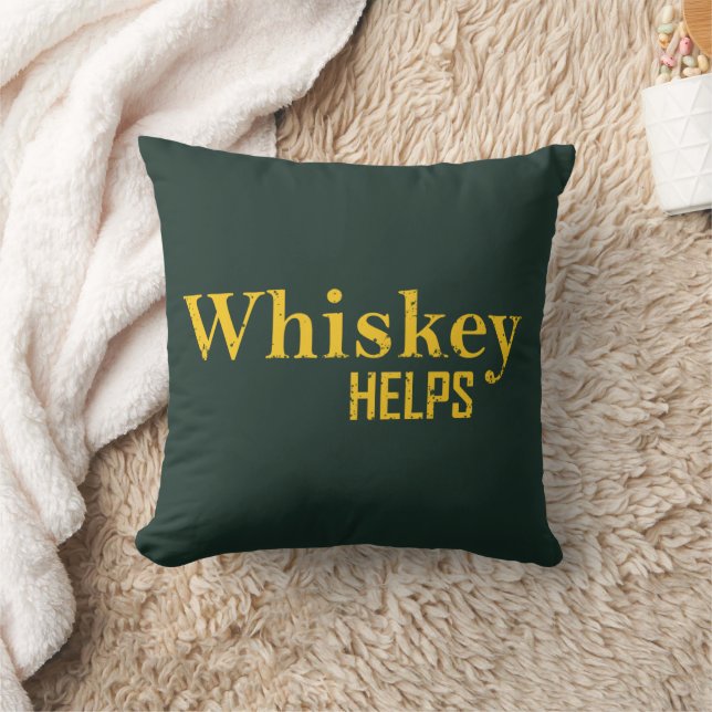 Whiskey hilft witzige Redewendungen Whisky Zitate Kissen (Decke)