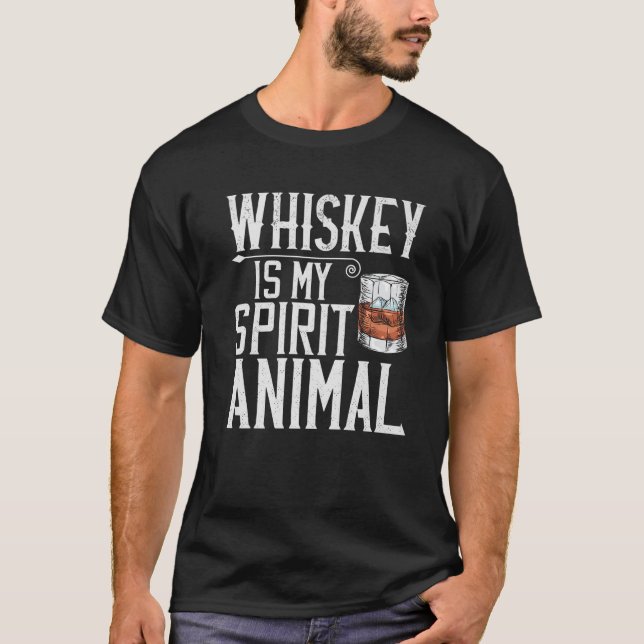 Whiskey Is My Spirit Animal T-Shirt (Vorderseite)