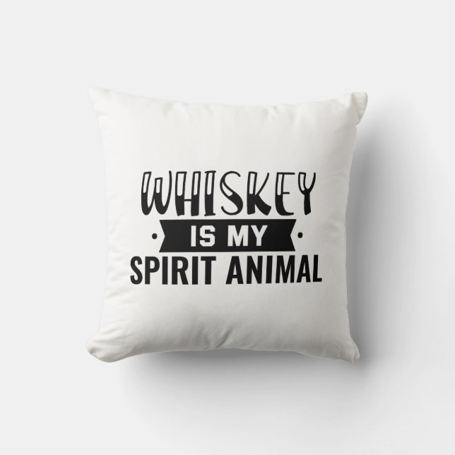 Whiskey ist mein Geiststier Kissen (Vorderseite)
