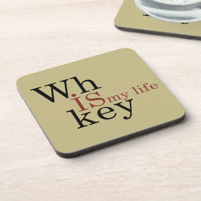 Whiskey ist mein Leben Getränkeuntersetzer (Linke Seite)