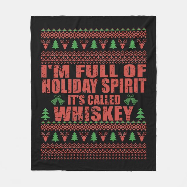 Whiskey ist mein lustiger, hässlicher Weihnachtspu Fleecedecke (Vorderseite)