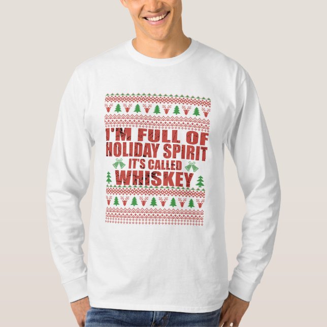 Whiskey ist mein lustiger, hässlicher Weihnachtspu T-Shirt (Vorderseite)