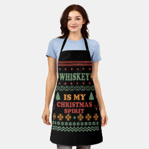 Whiskey ist mein Weihnachtsgeist lustig hässlicher Schürze