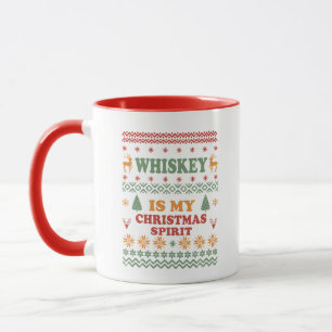Whiskey ist mein Weihnachtsgeist lustig hässlicher Tasse