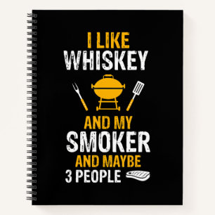 Whiskey Mein Raucher 3 Personen Witze GRILLEN Notizbuch