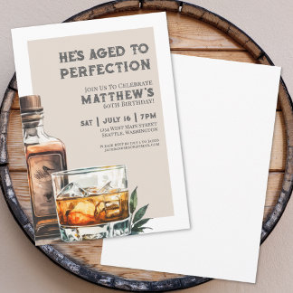 Whiskey Men's 60. Geburtstagsfeier Einladung