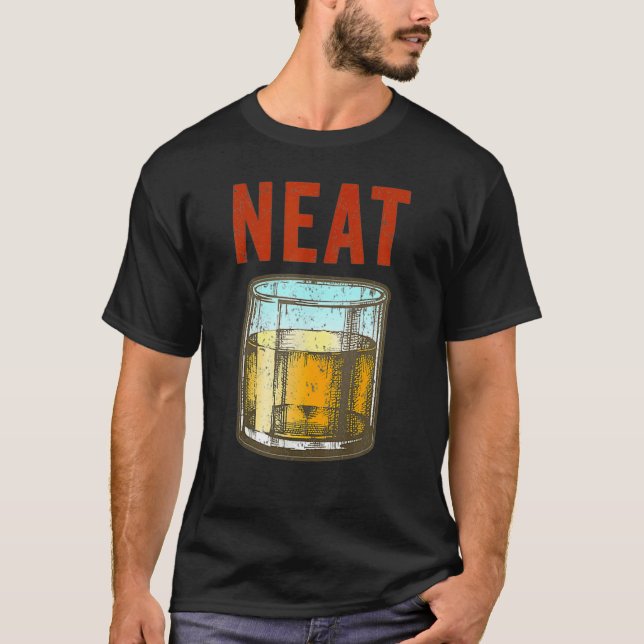 Whiskey Neat Fun Old modische Scott und Bourbon T-Shirt (Vorderseite)