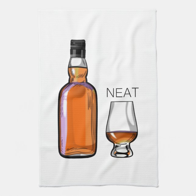 Whiskey Neat Funny Alkohol trinken Geschirrtuch (Vertikal)