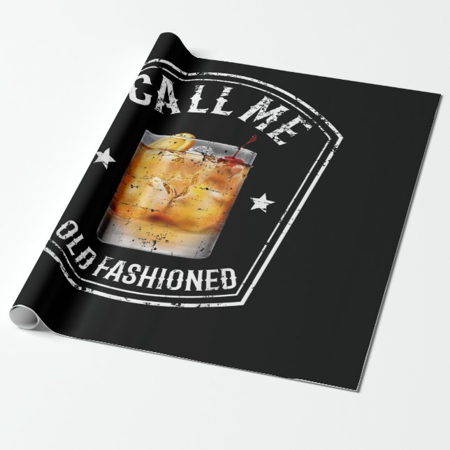 Whiskey nennt mich altmodisch geschenkpapier (Ungerollt)