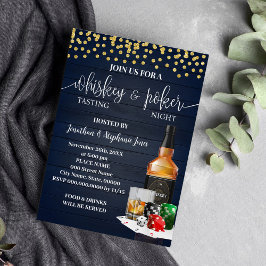 Whiskey & Poker Night Party Drinks Nachtausflug Einladung