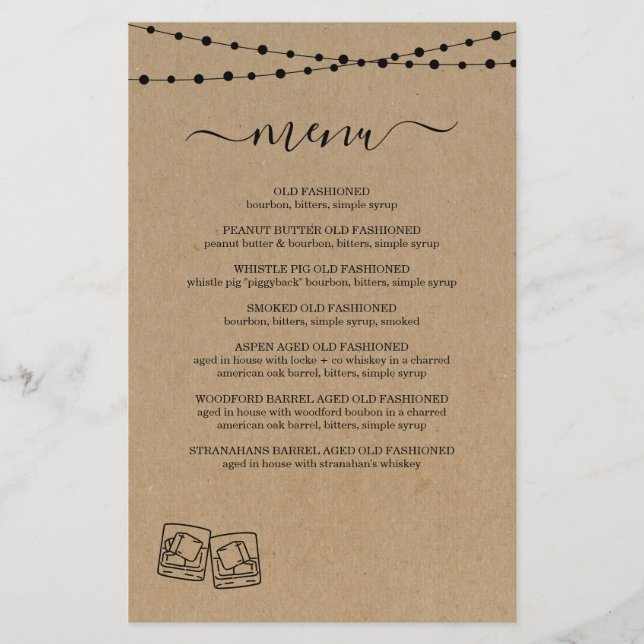 Whiskey / Rum Tasting Menu (Vorderseite)