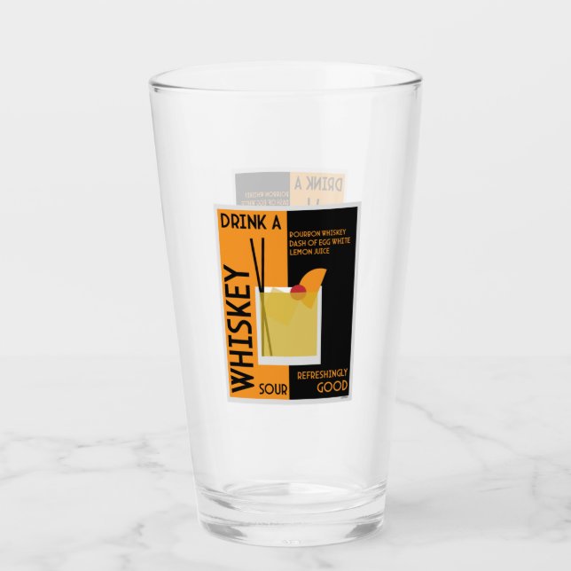 Whiskey Sour Cocktail Napkin Glas (Vorderseite)