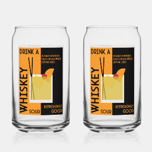 Whiskey Sour Cocktail Papier Untersetzer Dosenglas