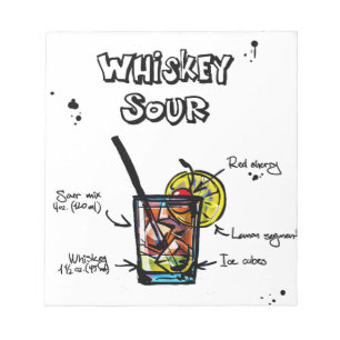 Whiskey Sour Cocktail Rezept Notizblock