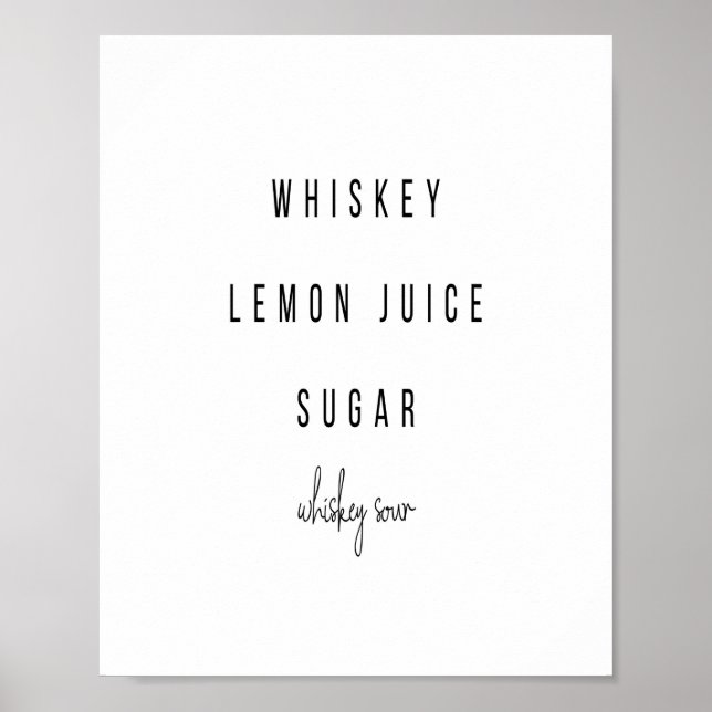 Whiskey Sour Cocktail Rezept Poster (Vorne)